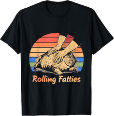 Cat Rolling Fun Funny Meme Cute Kitten Pet Lover Humor Graphic Unisex Tee