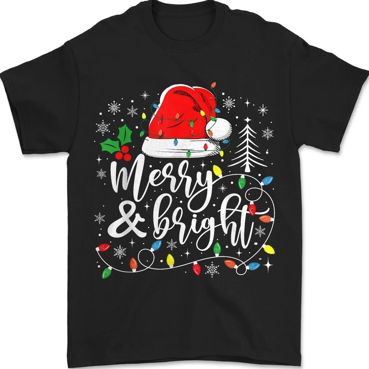 Merry Christmas Santa Hat Red Holiday Xmas Unisex T-shirt