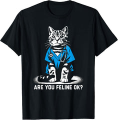 Retro Cat Nurse Gifts Nurse Week Gifts Men Women Funny Nurse T-Shirt