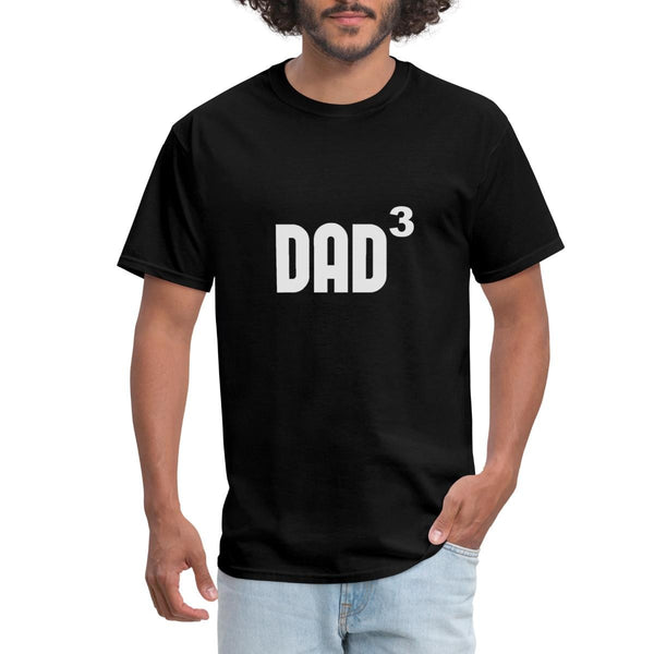 Men's Dad Cubed Funny Father of Three Graphic T-Shirt Men's Geeky Father's Day Humorous Graphic Tee