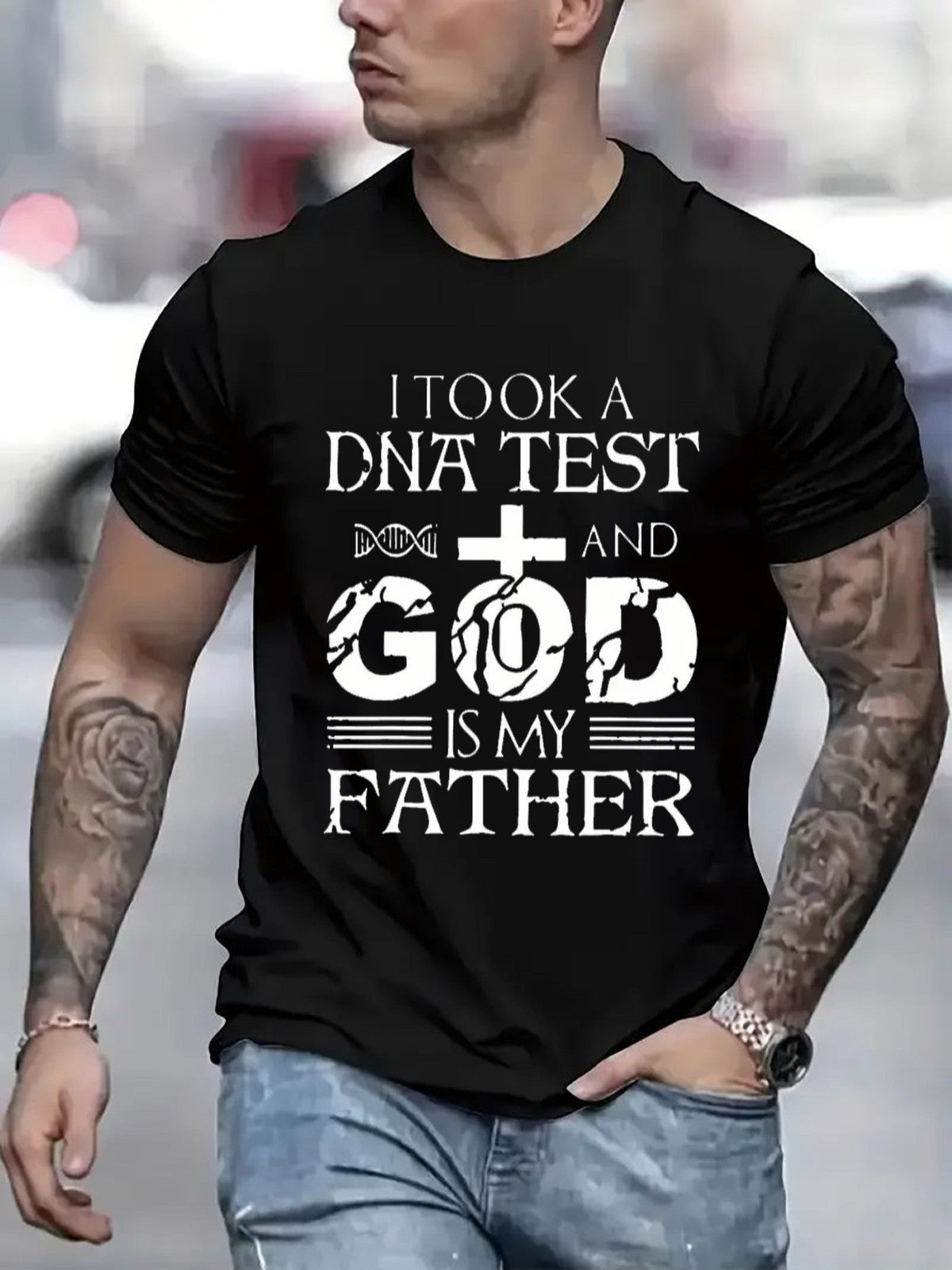 I Took A DNA Test God Is My Father T-Shirt Christian Faith Funny Graphic