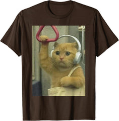 Subway Cat Meme Joke Stupid Brainrot Cat Lover Cat Unisex T-Shirt