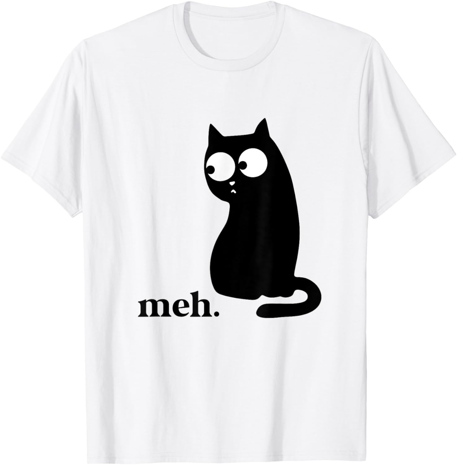 Meh Cat Funny Sarcastic Meme Grumpy Saying Cat Lovers T-Shirt