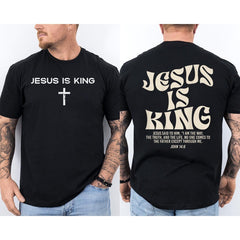 Jesus Is King Bible Verse John 14:6 Christian God Religious 2 Sided T-Shirt