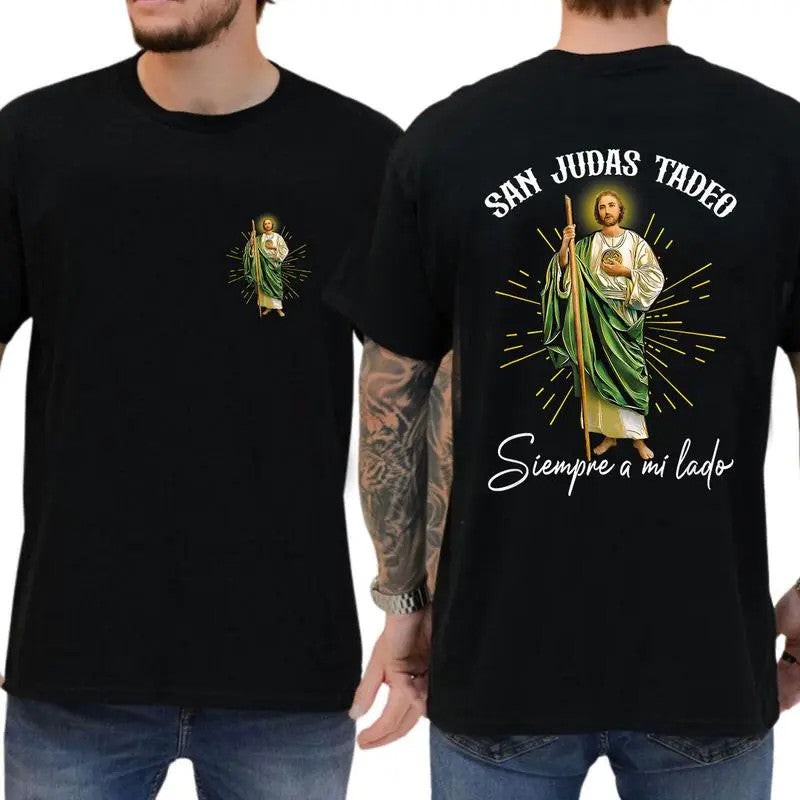 Jesus Always By My Side Two Sides Christian Faith Graphic Unisex Tee