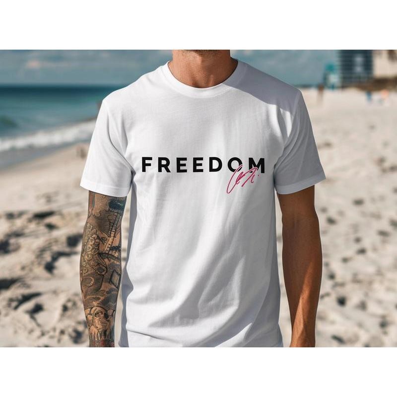 American Freedom Minimalist Graphic Unisex Soft Cotton T-Shirt, Made in USA