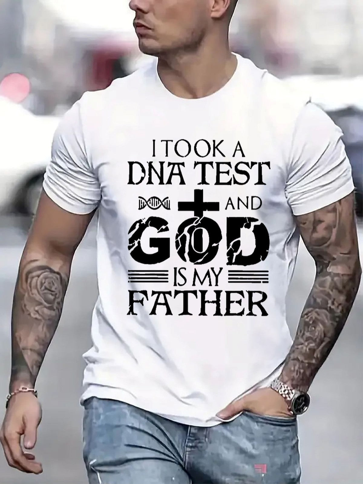 I Took A DNA Test God Is My Father T-Shirt Christian Faith Funny Graphic