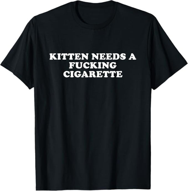 Men's Playful Goth Humor Graphic T-Shirt Men's Dark Aesthetic Quote Casual Tee