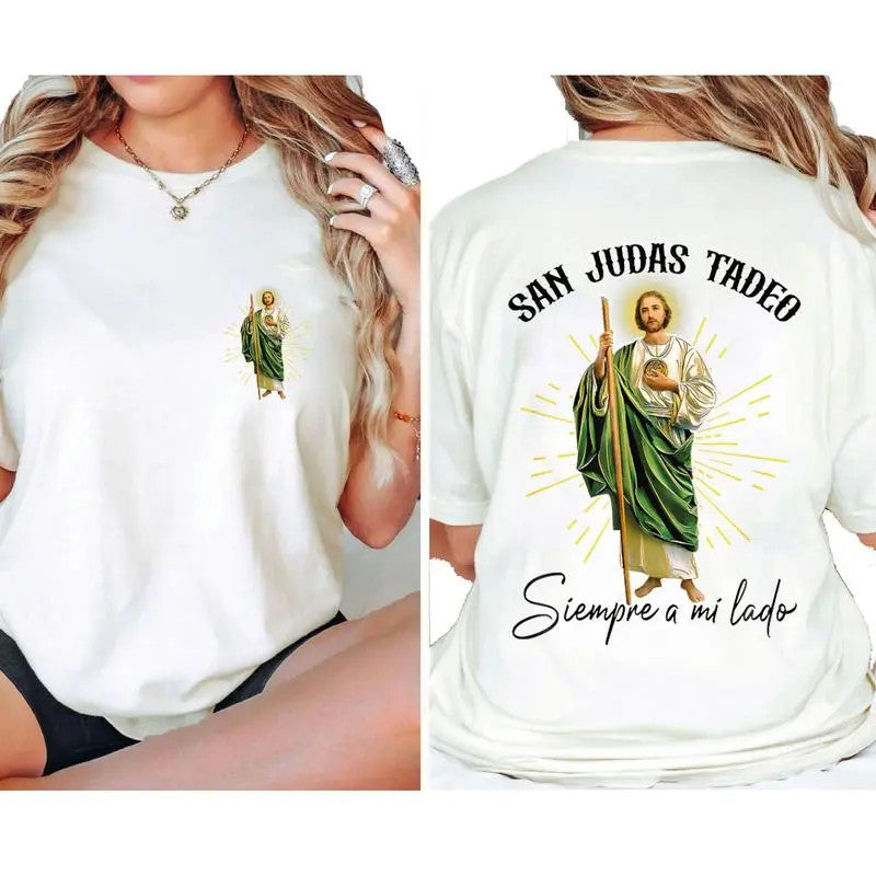 Jesus Always By My Side Two Sides Christian Faith Graphic Unisex Tee