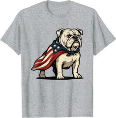 Patriotic Bulldog 4th Of July Funny Dog Lover Flag Independence Day Unisex Tee