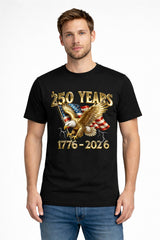 250 Years 1776-2026 Patriotic Eagle American Flag T Shirt