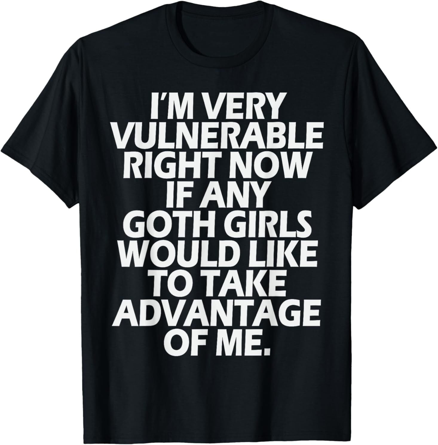 Men's Playful Goth Humor Graphic T-Shirt Men's Dark Aesthetic Quote Casual Tee