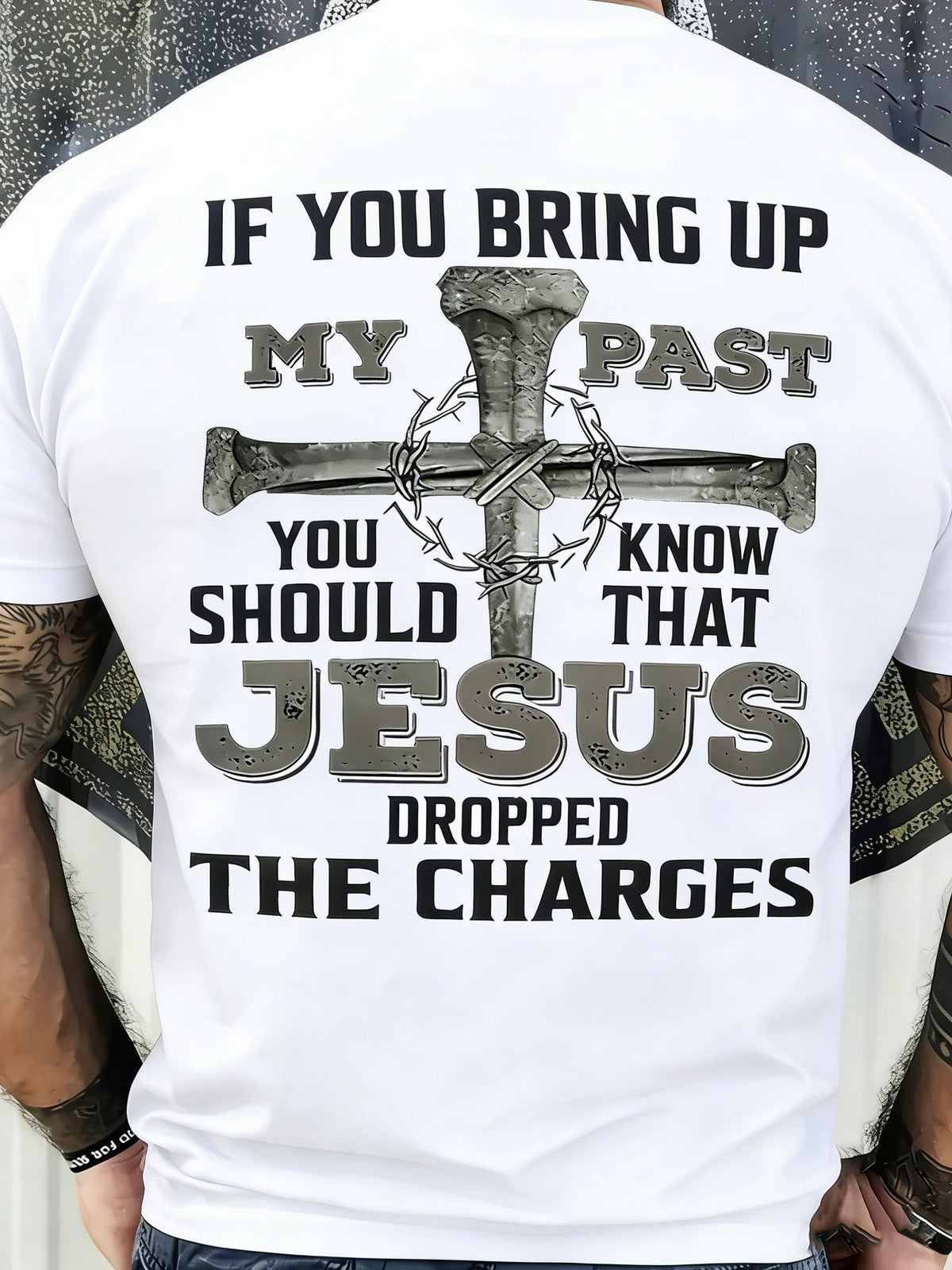 Men's "Charges Dropped" Attitude Graphic T-Shirt Men's Funny Quote Attitude Casual Graphic Tee