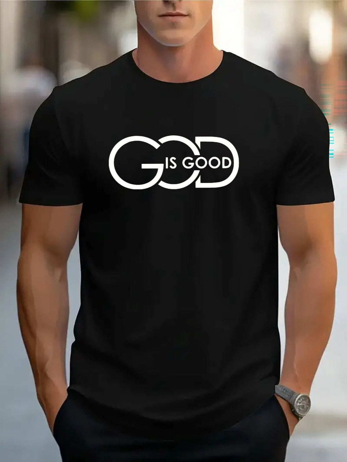 God Is Good Christian Graphic Tee - Minimalist Faith Statement T-Shirt