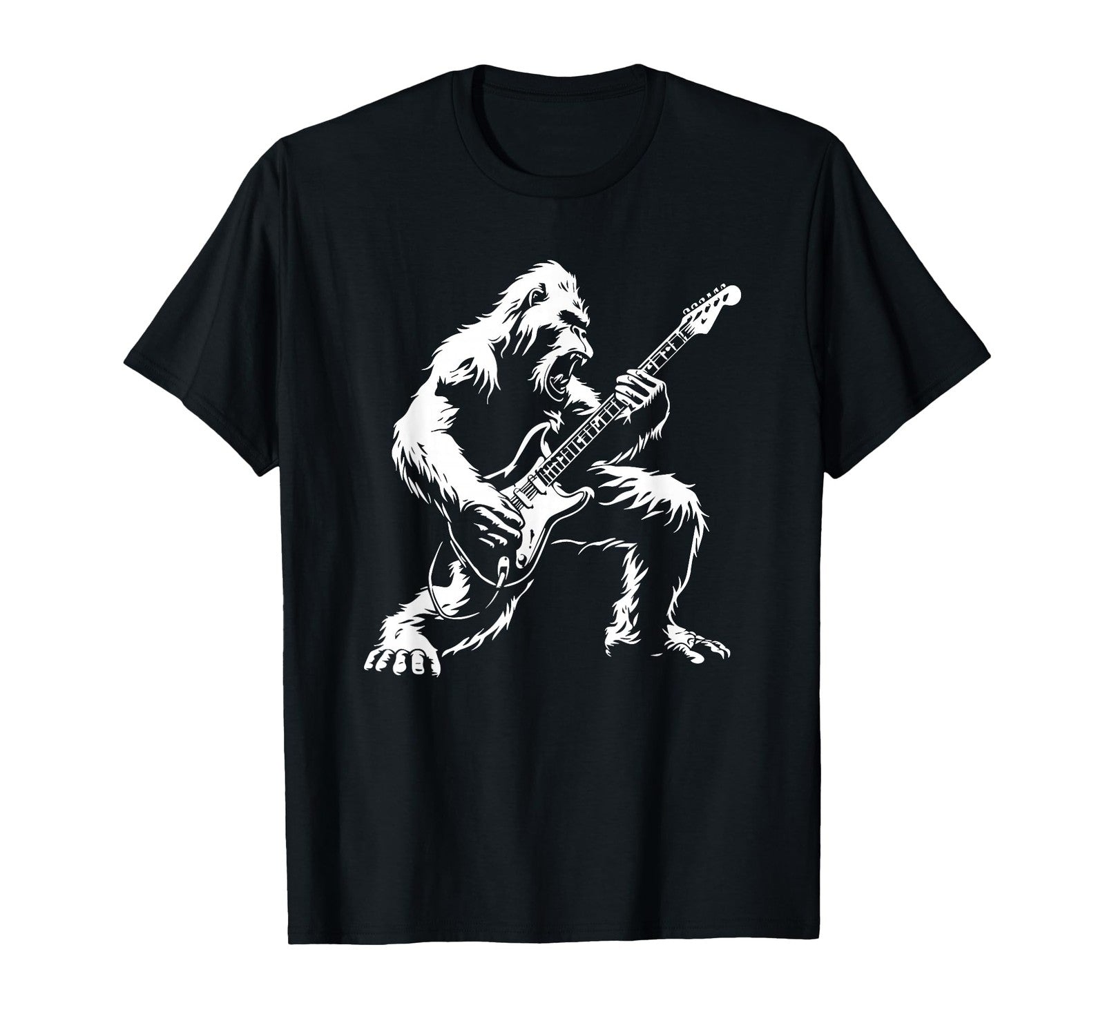 big foot Playing Guitar Rock Music Band T-Shirt
