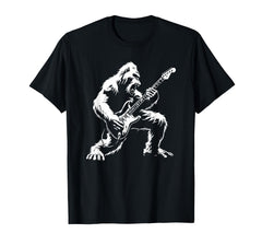 big foot Playing Guitar Rock Music Band T-Shirt