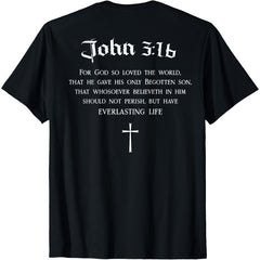 Men's "For God So Loved" Inspired Inspirational T-Shirt Men's Sacred Hope Wisdom Motivational Casual Tee
