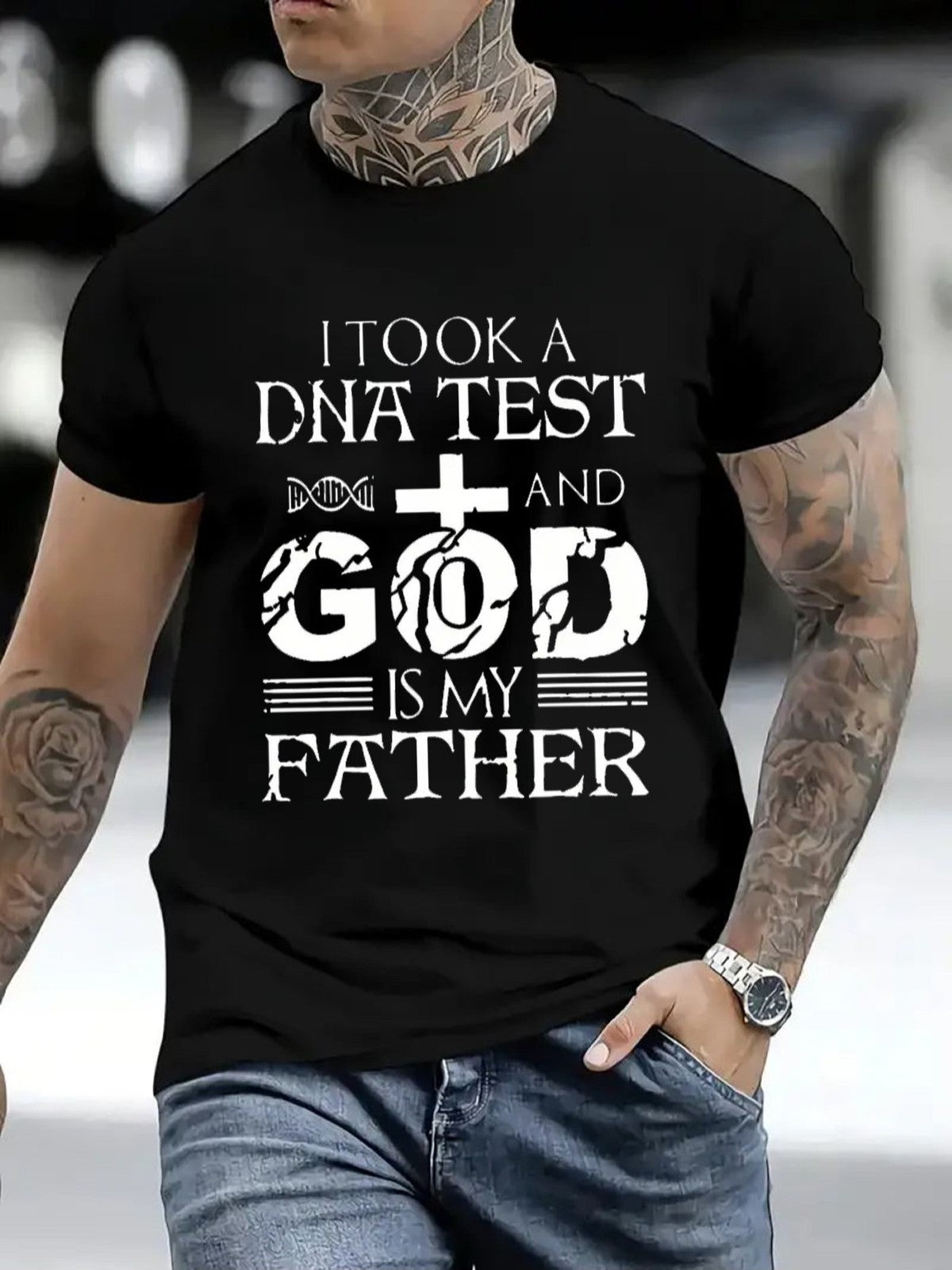 I Took A DNA Test God Is My Father T-Shirt Christian Faith Funny Graphic