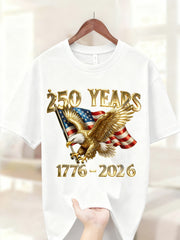250 Years 1776-2026 Patriotic Eagle American Flag Graphic Unisex T Shirt