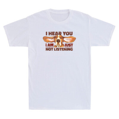 Basset Hound I Hear You Not Listening Funny Dog Lover Gift Vintage Men's T-Shirt