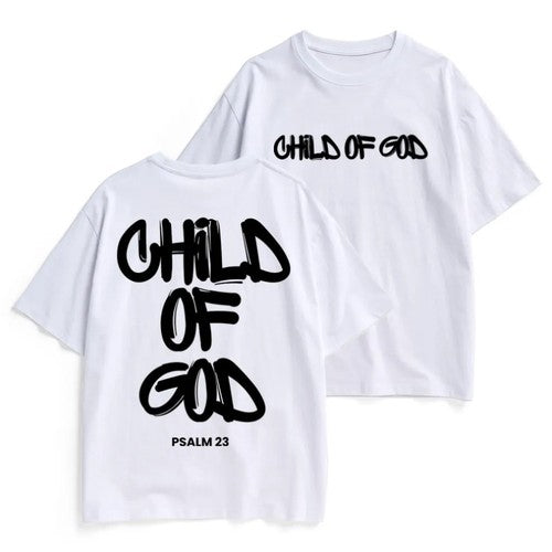 Child Of God Psalm 23 Front Back Print Christian Faith Graphic Unisex Tee
