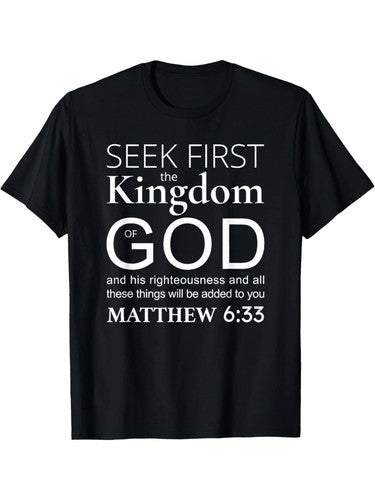 Christian T-Shirt with Joshua 1:9 Bible Verse Black Cotton Tee for Men & Women