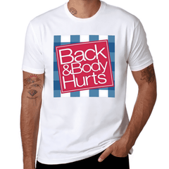 short sleeve shirt elaxed Fit Graphic T Shirt for Men - Casual Short Sleeve Tee with Funny 'Back And Body Hurts' Print for Summer, Spring